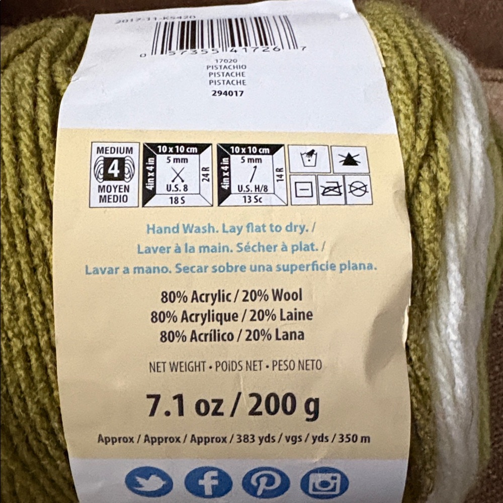 Caron Cakes Yarn- Pistachio Color - Picture 2 of 4